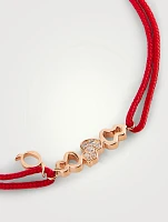Wulu 18K Rose Gold Cord Bracelet With Diamonds