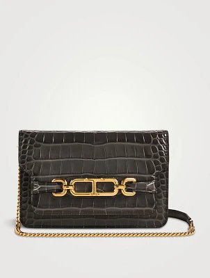 Small Whitney Croc-Embossed Leather Shoulder Bag