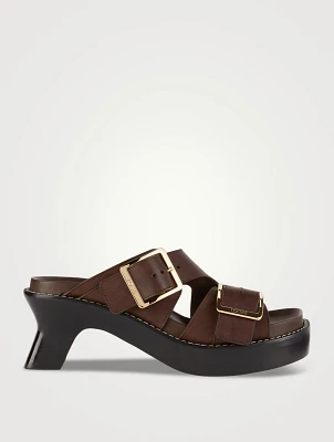 Ease Leather Heeled Slide Sandals