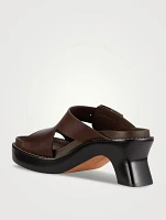 Ease Leather Heeled Slide Sandals