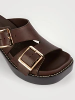 Ease Leather Heeled Slide Sandals