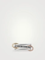 Tigiris MX Gris Silver And 18K Gold Stacked Ring With Diamonds