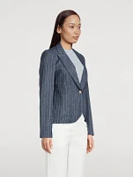 Single-Breasted Blazer Stripe Print