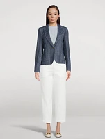 Single-Breasted Blazer Stripe Print
