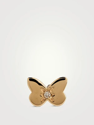 Jac+Jo Amanda 14K Gold Butterfly Stud Earring With Diamond