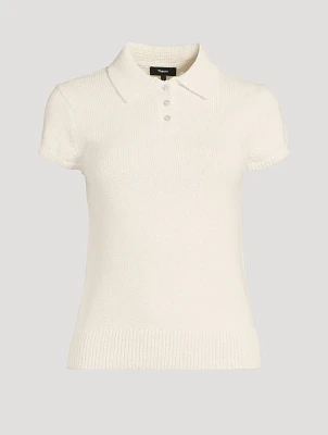 Cotton-Wool Bouclé Polo Shirt