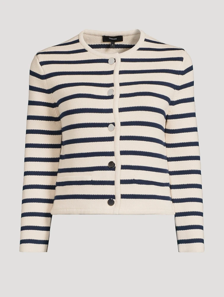 Stripe Jacquard Knit Jacket