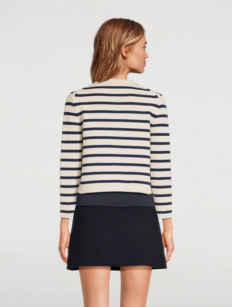 Stripe Jacquard Knit Jacket