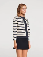 Stripe Jacquard Knit Jacket