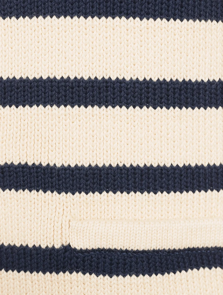 Stripe Jacquard Knit Jacket