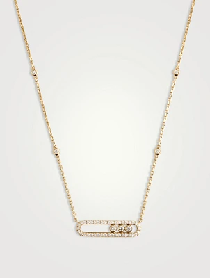 Baby Move 18K Gold Pavé Necklace With Diamonds