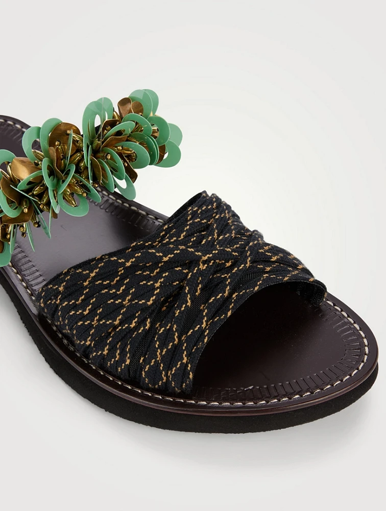 Embellished Leather Sandals