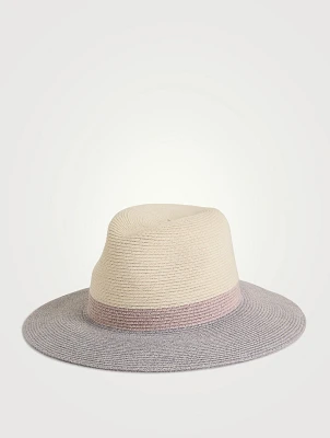 Courtney Packable Three-Tone Straw Fedora