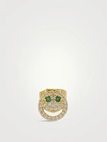 The Pavé Happy Face Stud Earrings