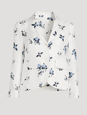 Silk Blazer Floral Print