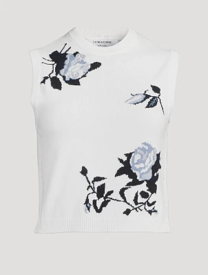 Floral Intarsia Cashmere Sweater Vest