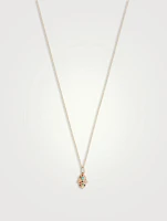 Baby 14K Gold Rainbow Hamsa Pendant Necklace With Multicolour Stones