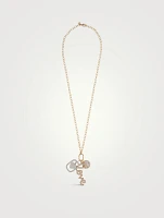XL 14K Gold Starburst, Love Script, And Star Chain Combo Necklace With Diamonds