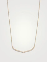 Large 14K Gold Moroccan Necklace With Diamonds