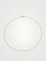 14K Gold Pavé Fringe Drop Necklace With Diamonds