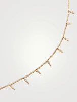 14K Gold Pavé Fringe Drop Necklace With Diamonds