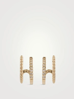 Anzie X Mel Soldera 14K Gold Double Row Earrings