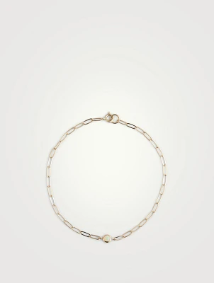 Classique 14K Gold Birthstone Paperclip Bracelet