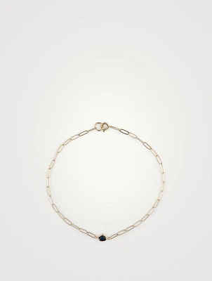 Classique 14K Gold Birthstone Bracelet With Sapphire