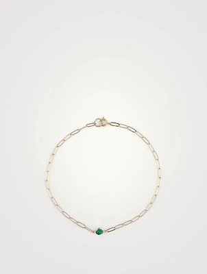 Classique 14K Gold Birthstone Bracelet With Emerald