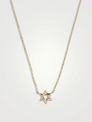 Love Letter 14K Gold Pavé Star Of David Necklace