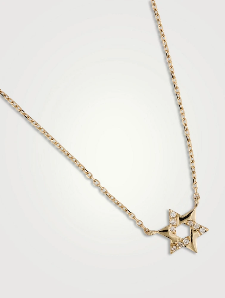 Love Letter 14K Gold Pavé Star Of David Necklace