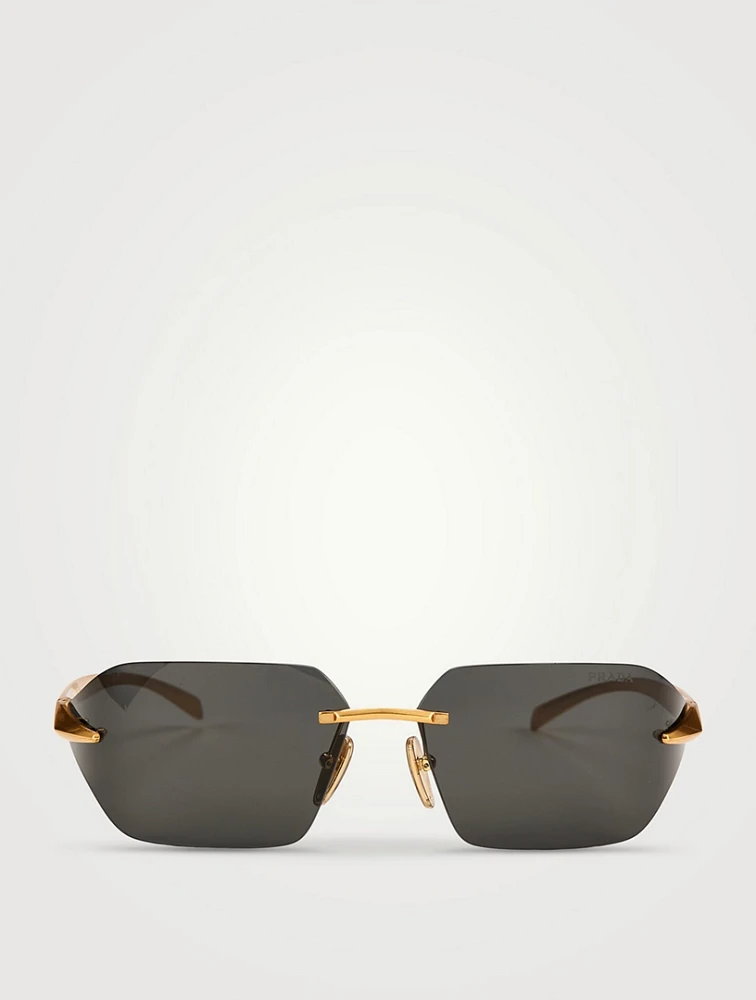 Shield Rimless Sunglasses