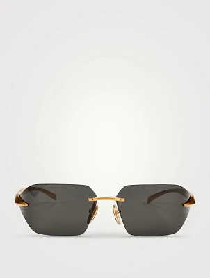 Shield Rimless Sunglasses