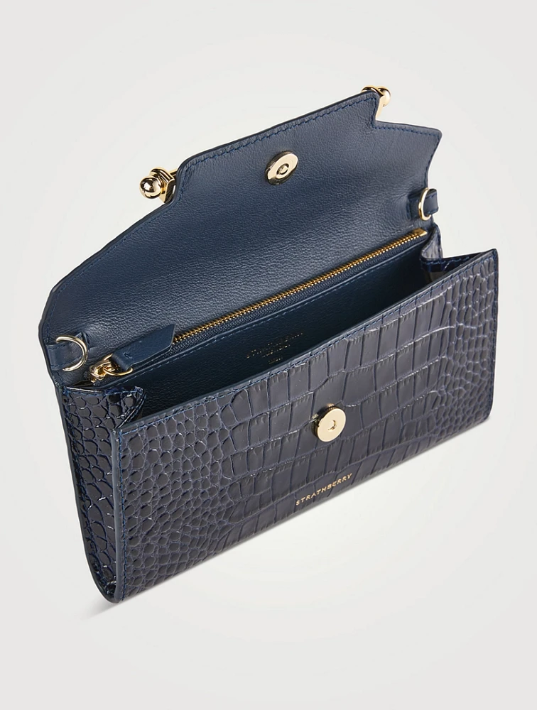 Multrees Croc-Embossed Leather Chain Wallet