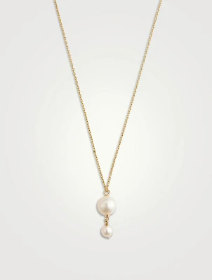 14K Gold Pearl Drop Necklace