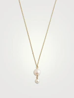 14K Gold Pearl Drop Necklace