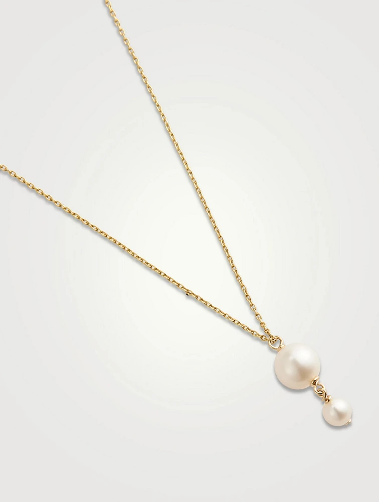 14K Gold Pearl Drop Necklace