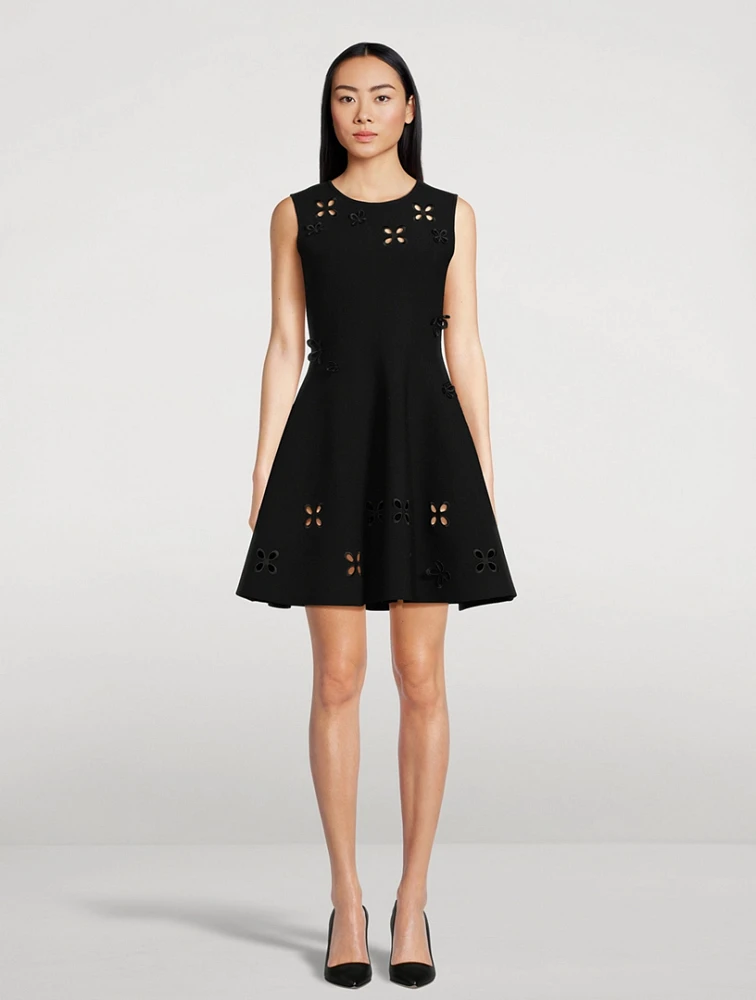 Eyelet Embroidered Mini Dress