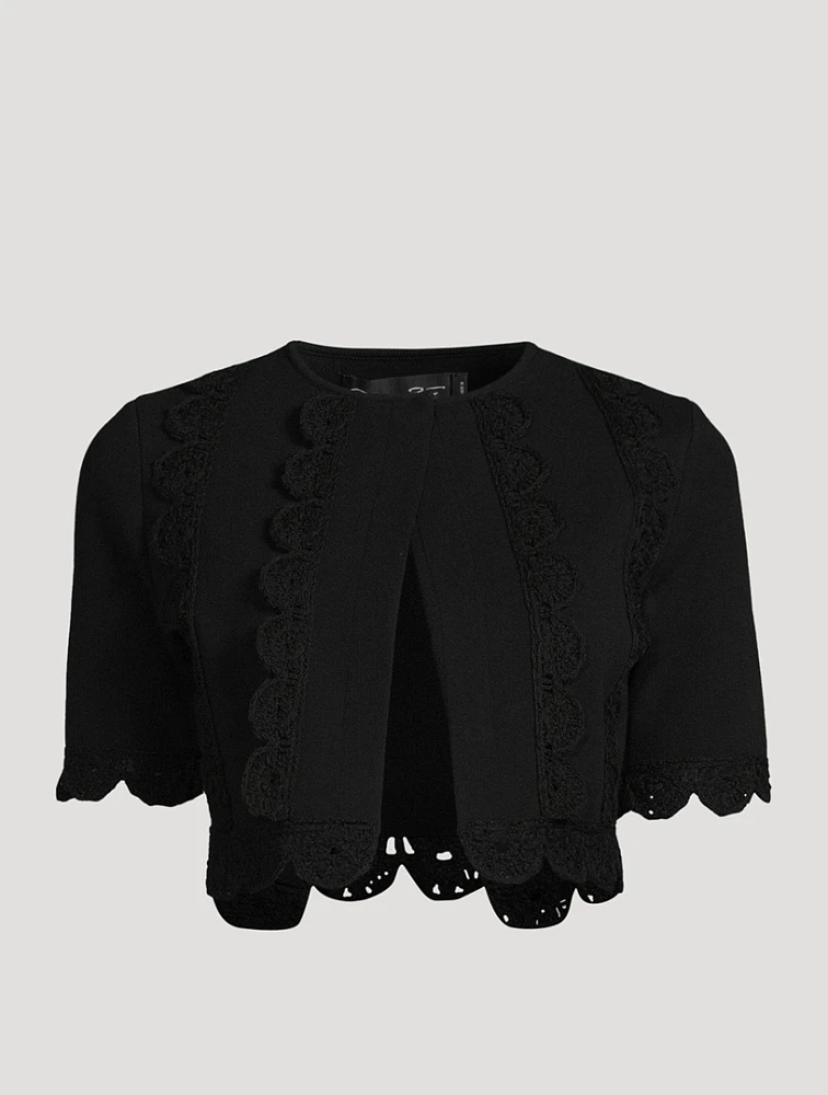 Short-Sleeve Scalloped Bolero