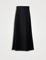 Mixed-Media Pleated Midi Skirt