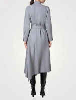 Belted Wool Flannel Shirt Dress