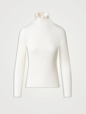Ruffled Merino Wool Sweater