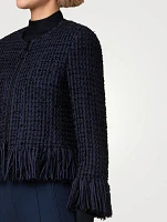 Fringe-Trimmed Tweed Jacket