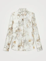 Scottie Silk Shirt Eco Fern Print