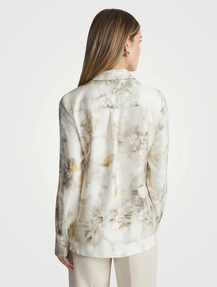 Scottie Silk Shirt Eco Fern Print