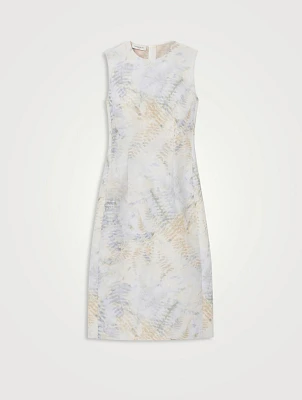 Harpson Linen-Blend Sheath Dress Eco Fern Print