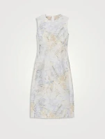 Harpson Linen-Blend Sheath Dress Eco Fern Print