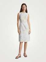 Harpson Linen-Blend Sheath Dress Eco Fern Print