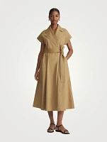 Organic Cotton Poplin Wrap Shirt Dress