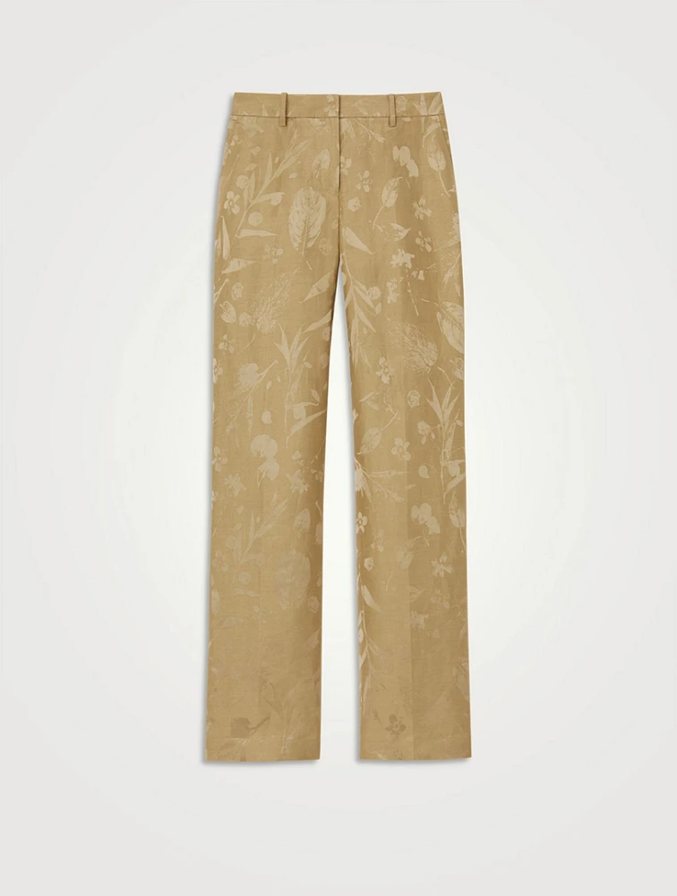 Gates Eco Flora Jacquard Straight-Leg Trousers